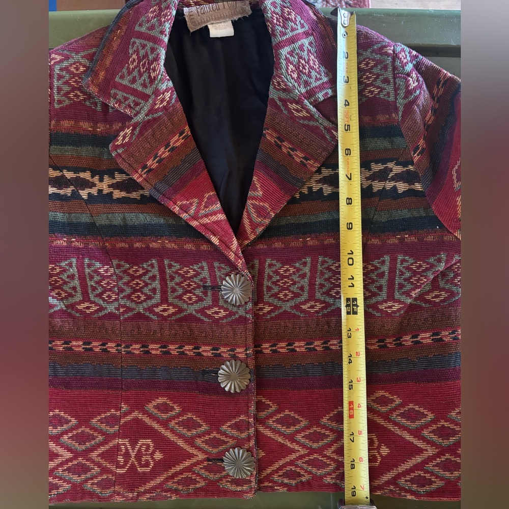 1990's Painted Pony Southwestern Tapestry Jacket // Women's Medium. - Picture 10 of 11